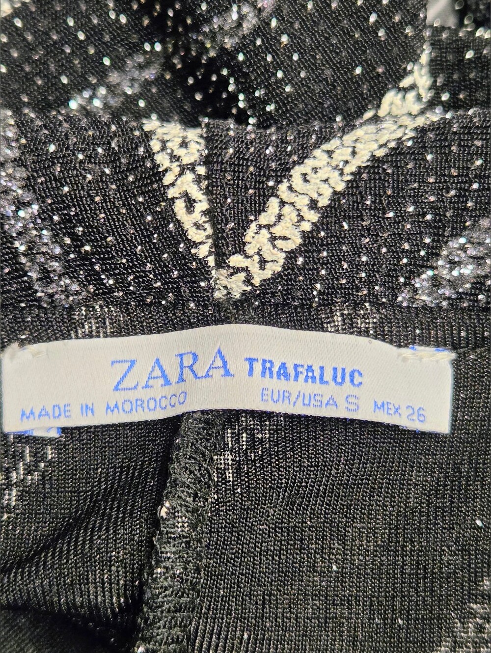 ZARA Metallic Wave Glitter Wrap Mini Dress Size S - Picture 11 of 12